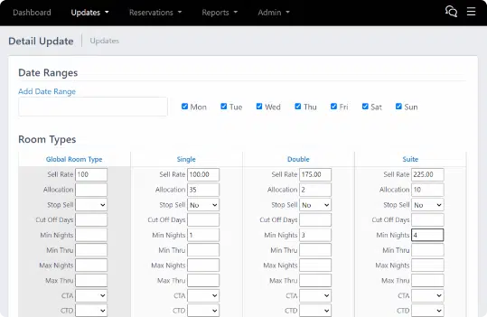 ChannelRUSH-Detail-Update-Oberfläche für die Channel Manager API