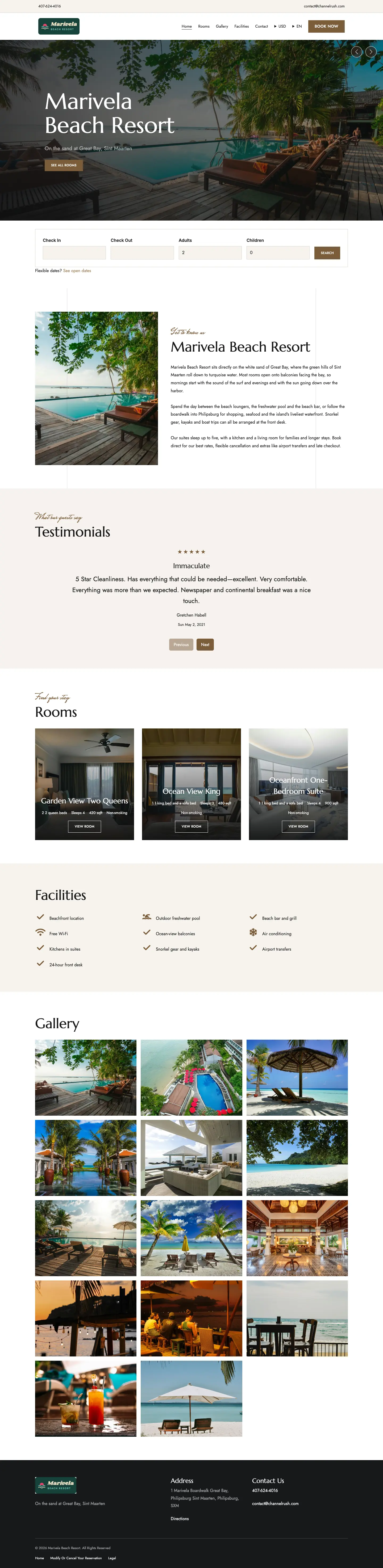 Theme Almaris, Startseite auf dem Desktop